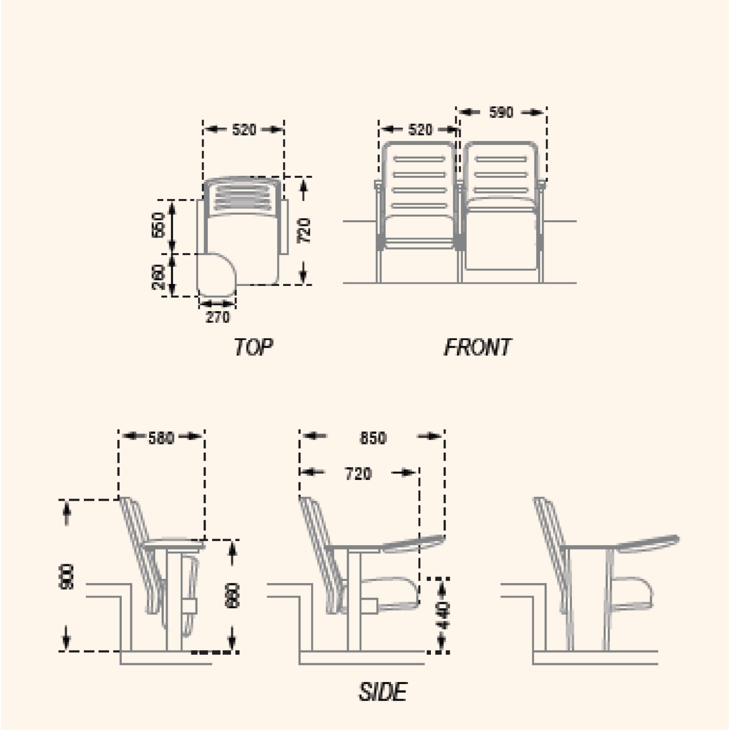 ZETA Auditorium Chairs (Kindly contact us before ordering)