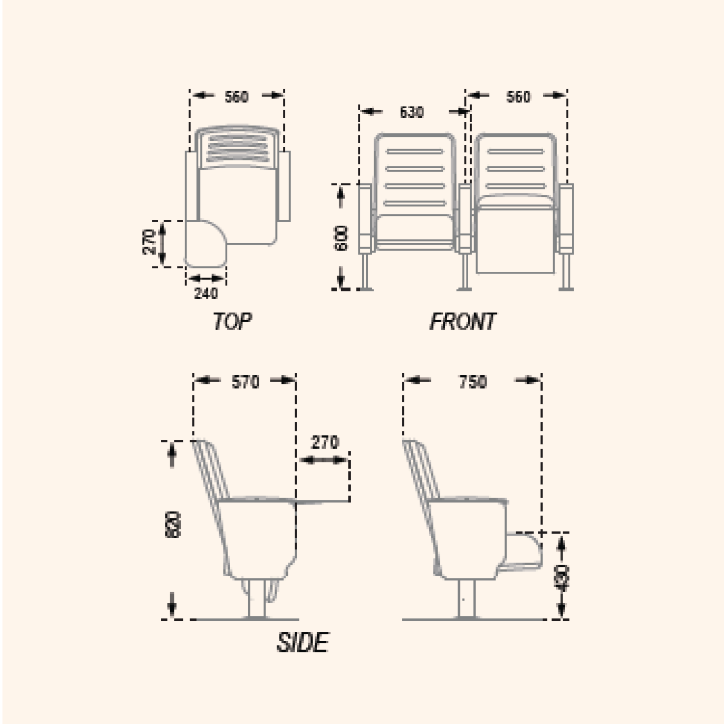 ZELDA Auditorium Chairs (Kindly contact us before ordering)