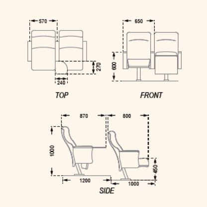 MEGAA Auditorium Chairs (Kindly contact us before ordering)