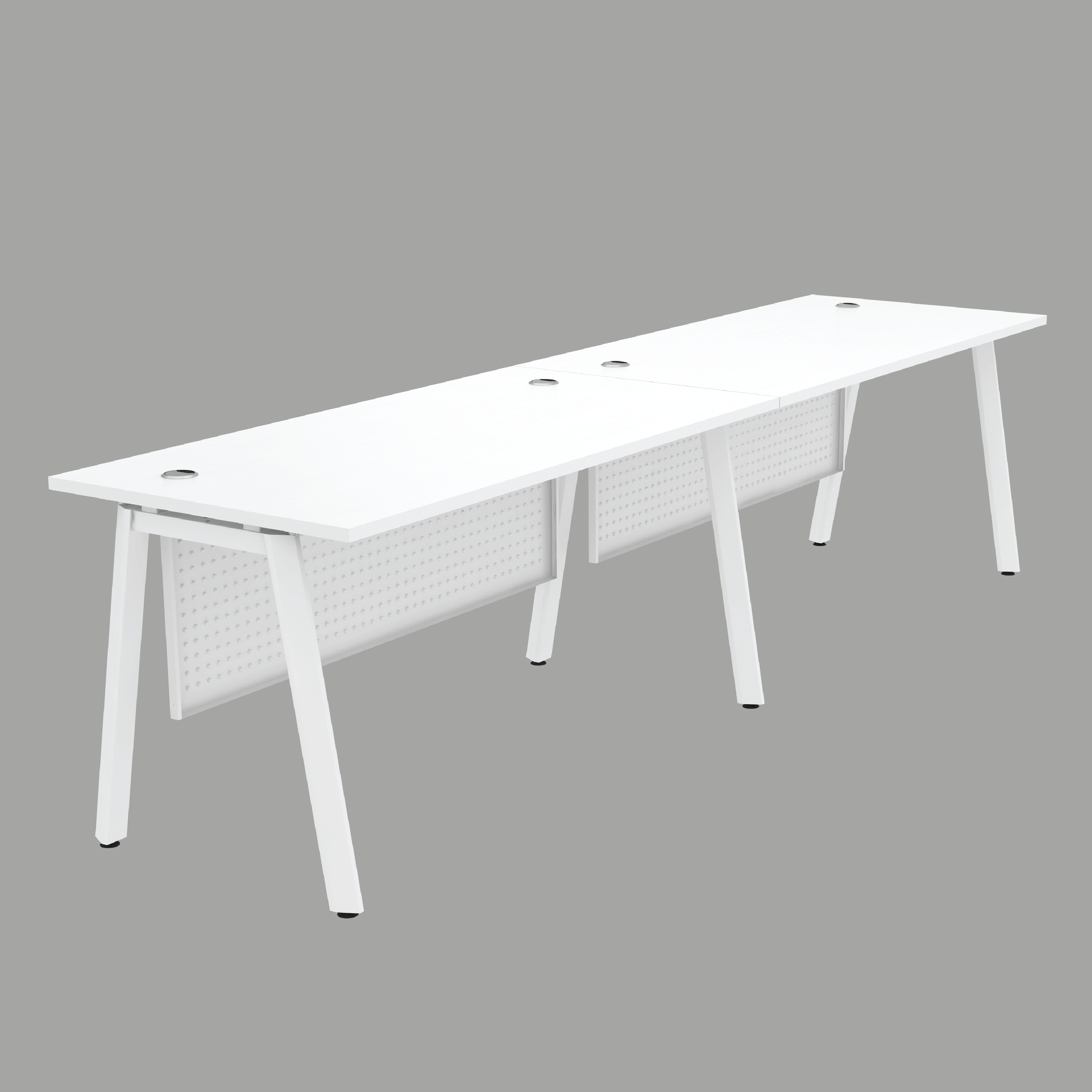 2 Seater Workstation with Metal Modesty Panel (AS)