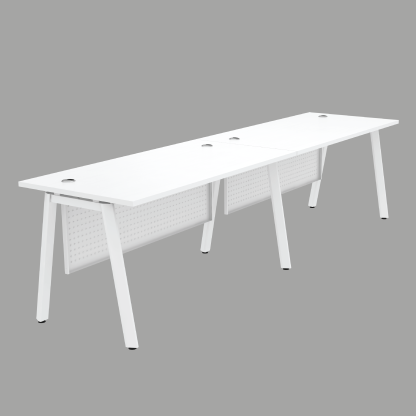 2 Seater Workstation with Metal Modesty Panel (AS)