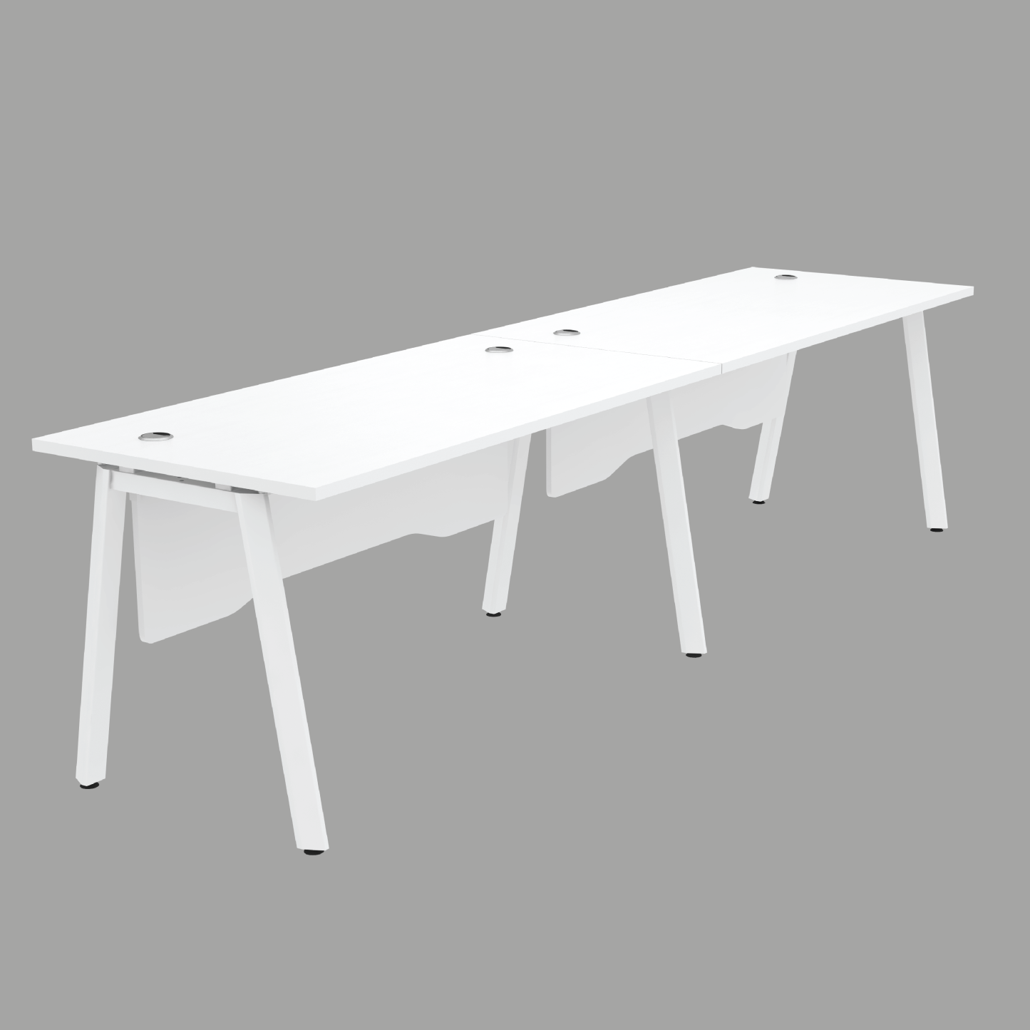 2 Seater Workstation with Wooden Modesty Panel (AS)