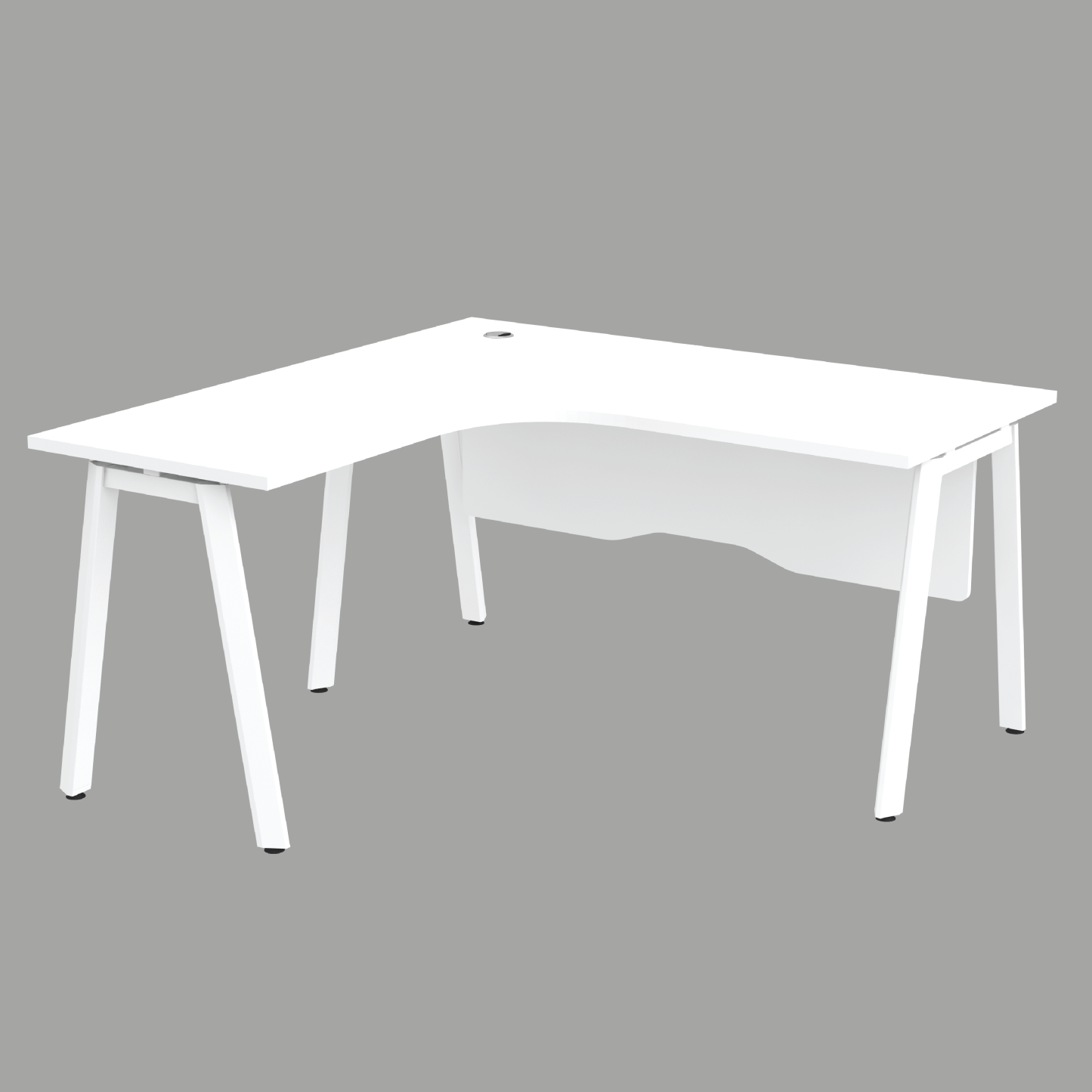 L-Shape Office Desk with Wooden Modesty Panel (AS)