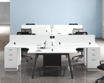 4 Seater L-Shape Workstation (A) (Kindly contact us to order)