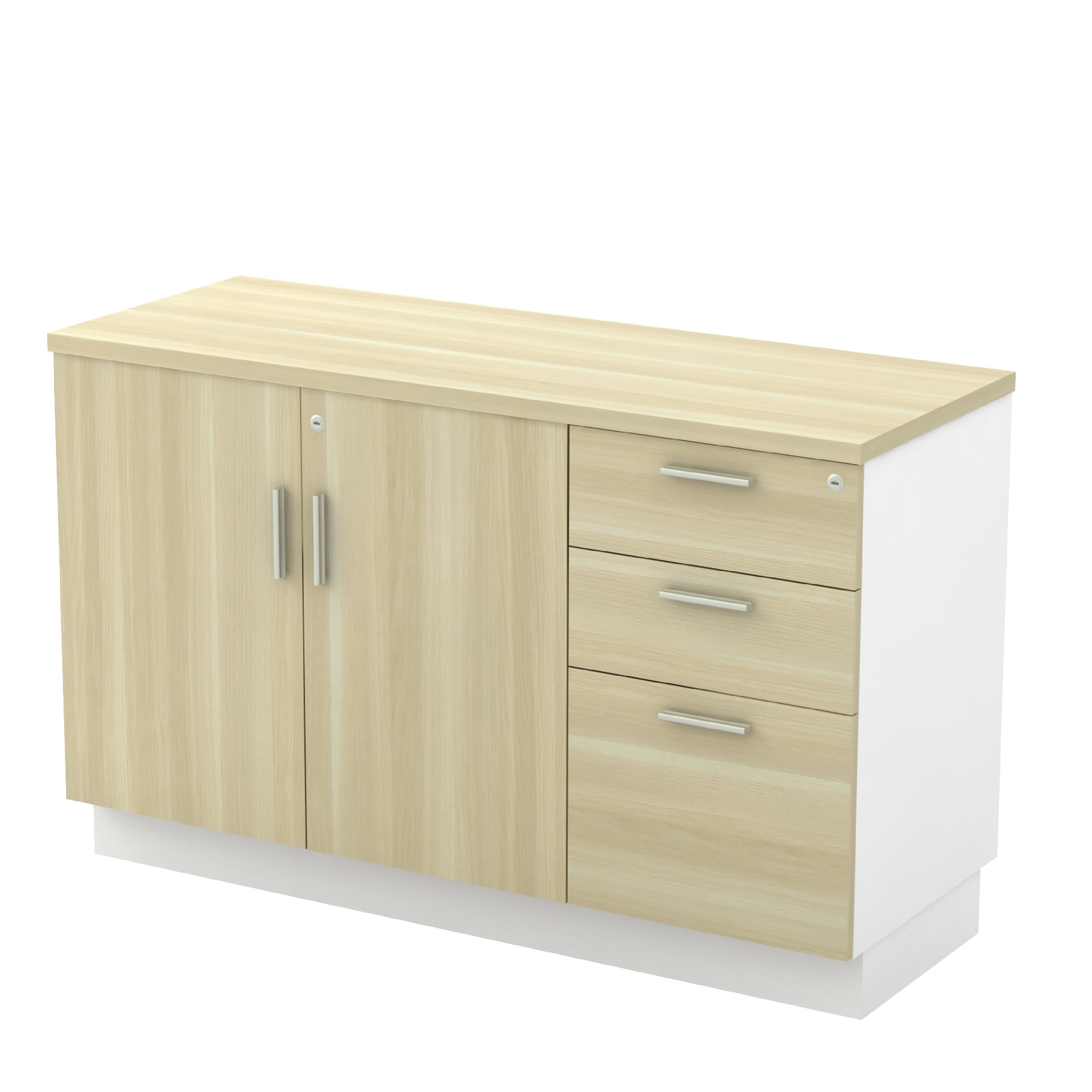 Swinging Door + Fixed Pedestal 2D1F Low Table Side Cabinet (B)