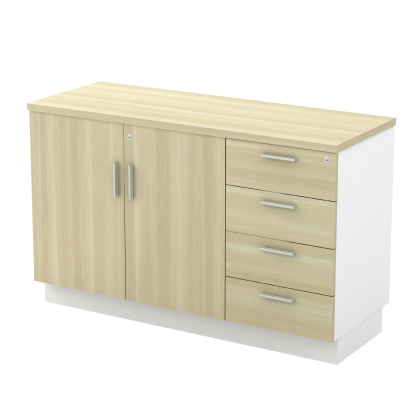 Swinging Door + Fixed Pedestal 4D Low Table Side Cabinet (B)