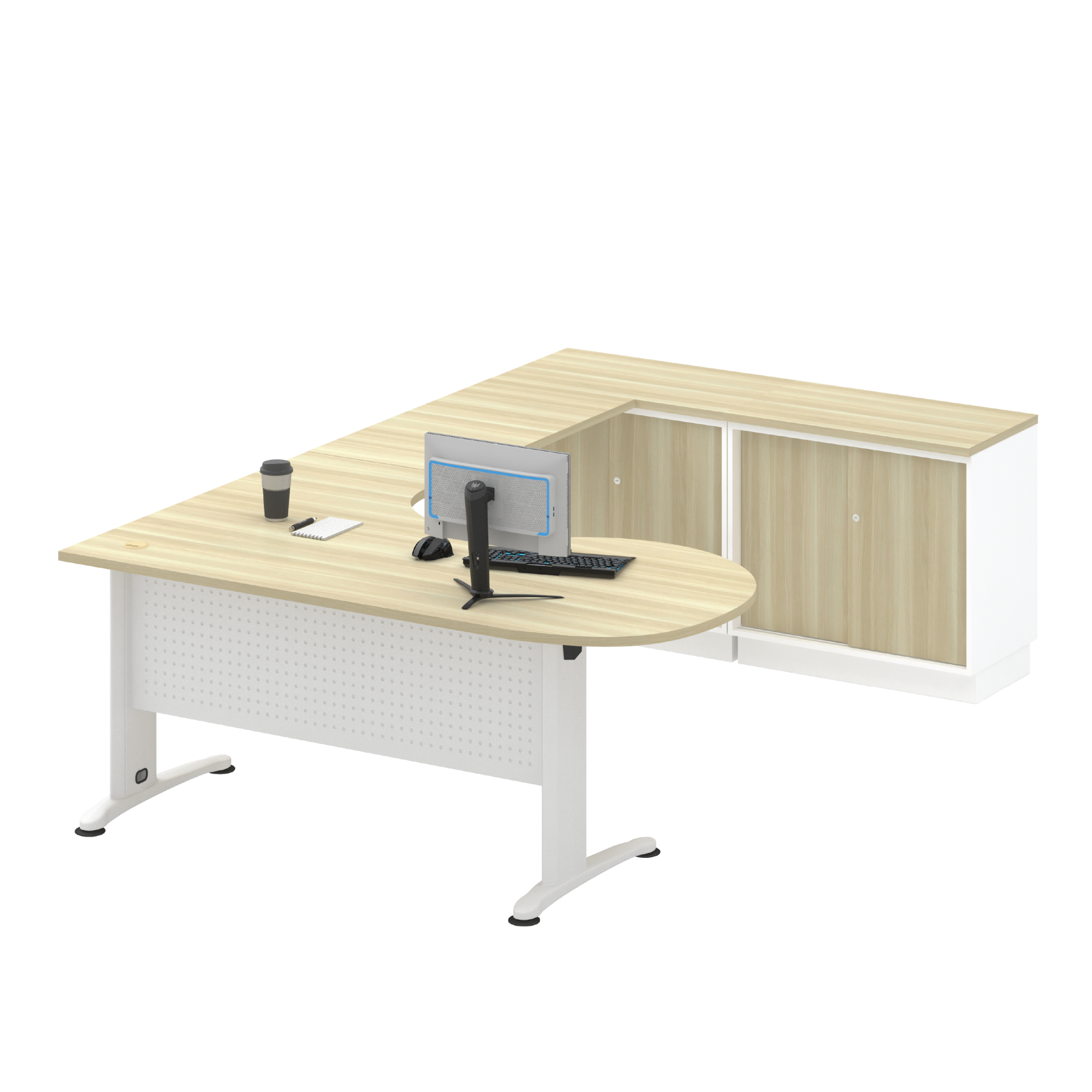 Executive Work Table Set with Combination of Cabinets + Small discussion top (B)