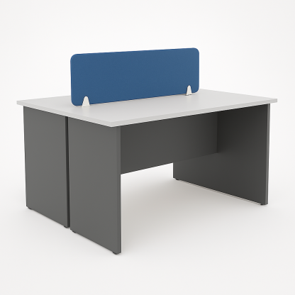 2 Seater Workstation with Fabric Partition (G)