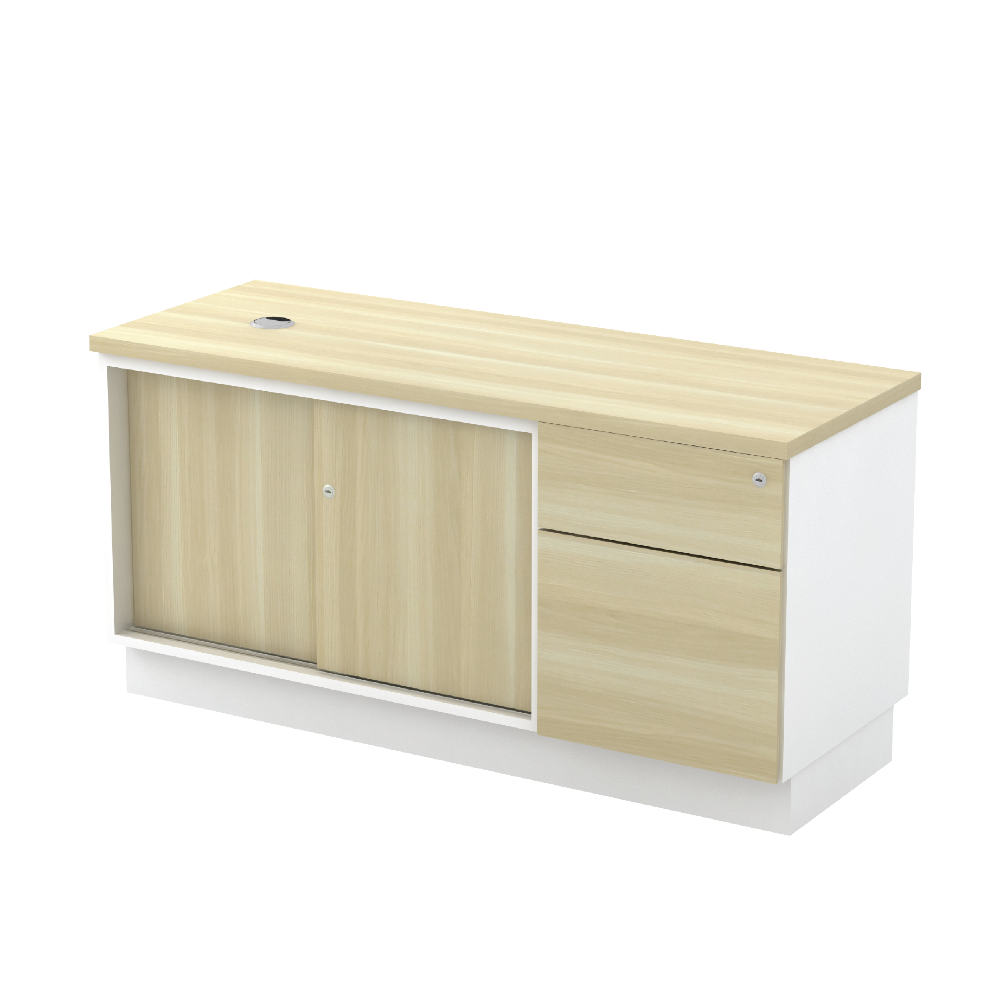 Sliding Door + Fixed Pedestal 1D1F Side Cabinet (SL)