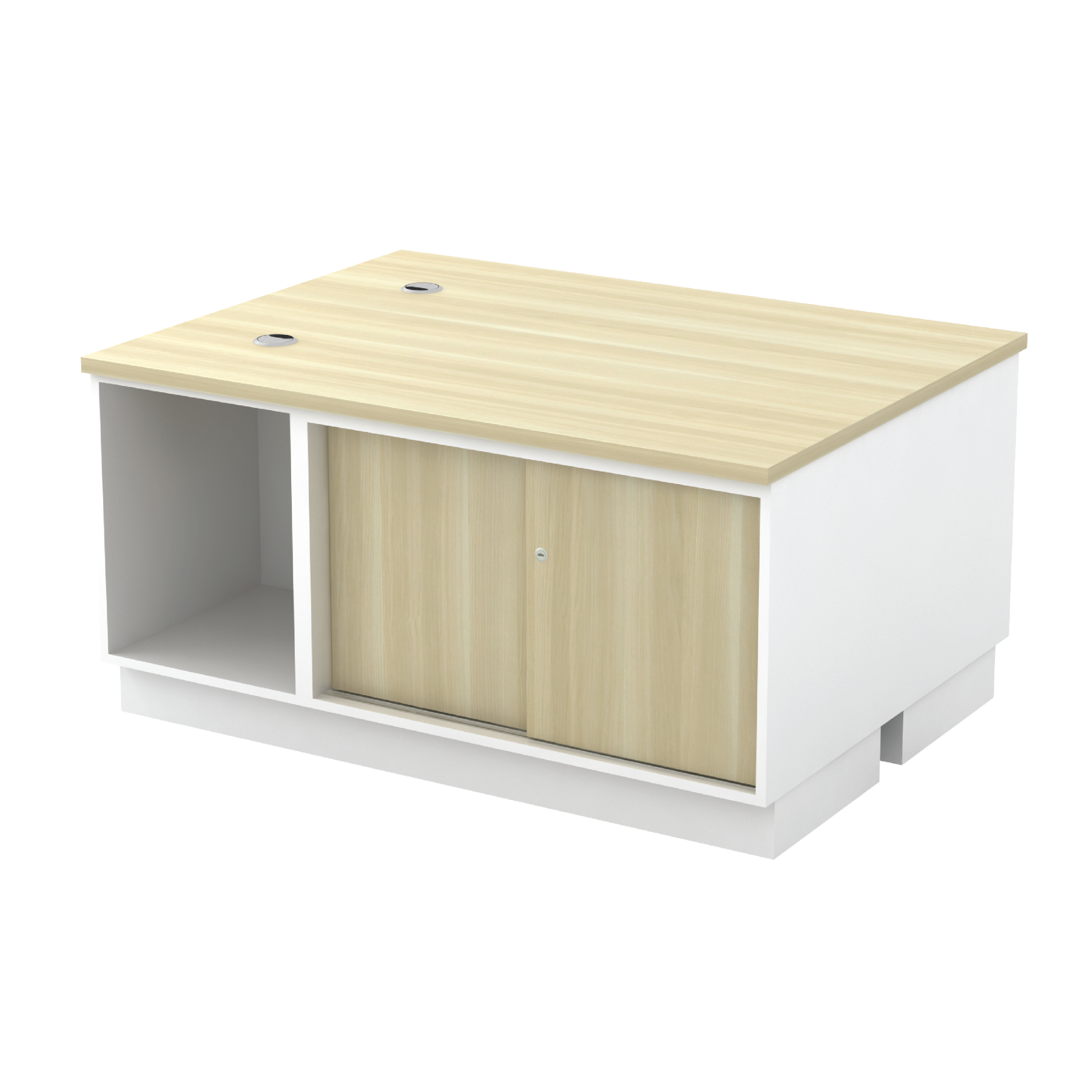 Open Shelf + Sliding Door Dual Side Cabinet (SL) - 2 seaters