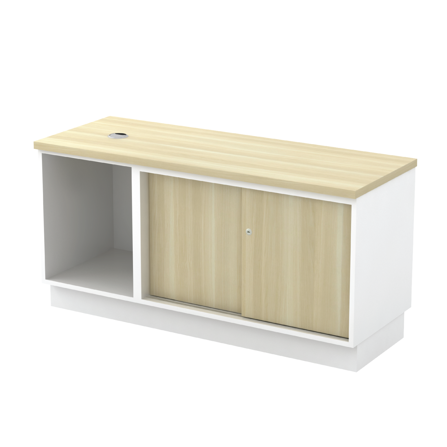 Open Shelf + Sliding Door Side Cabinet (SL)
