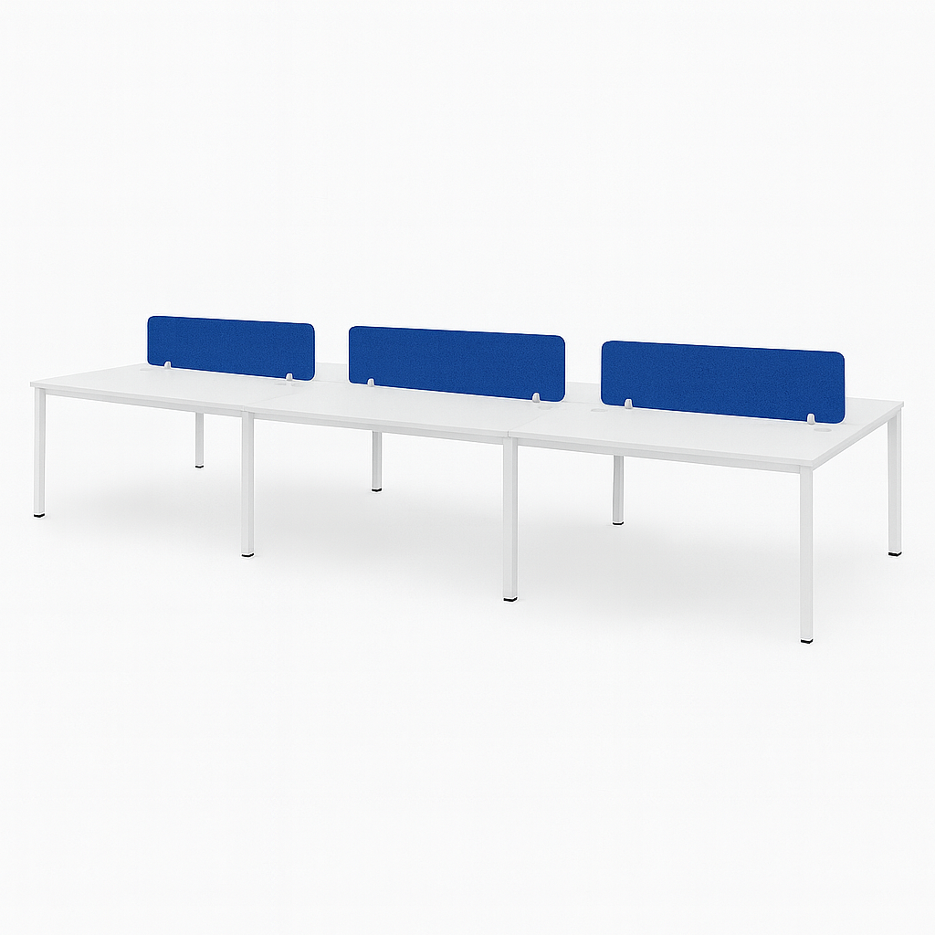 6 Seater Workstation with Fabric Partition (U LEG)