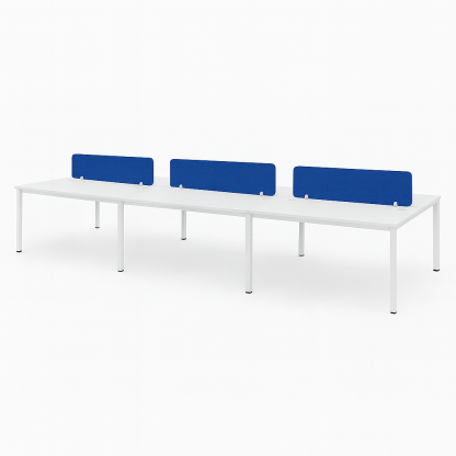 6 Seater Workstation with Fabric Partition (U LEG)