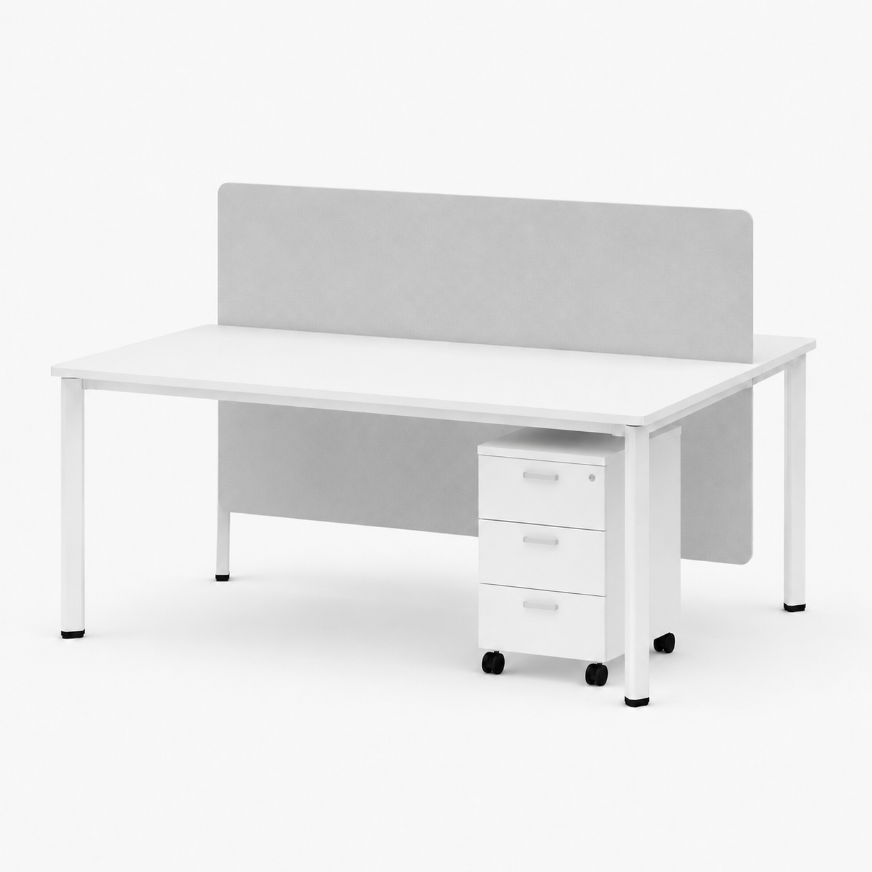 OPUS 2 Seater Workstation with Mobile Pedestal 
