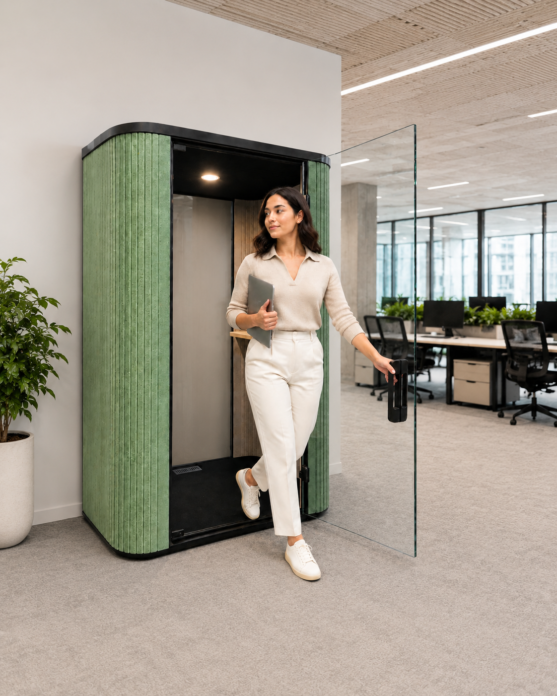 Ace Uno - Modern & Spacious 1 Seater Acoustic Phone Pod Booth