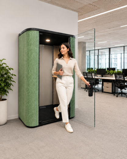 Ace Uno - Modern & Spacious 1 Seater Acoustic Phone Pod Booth