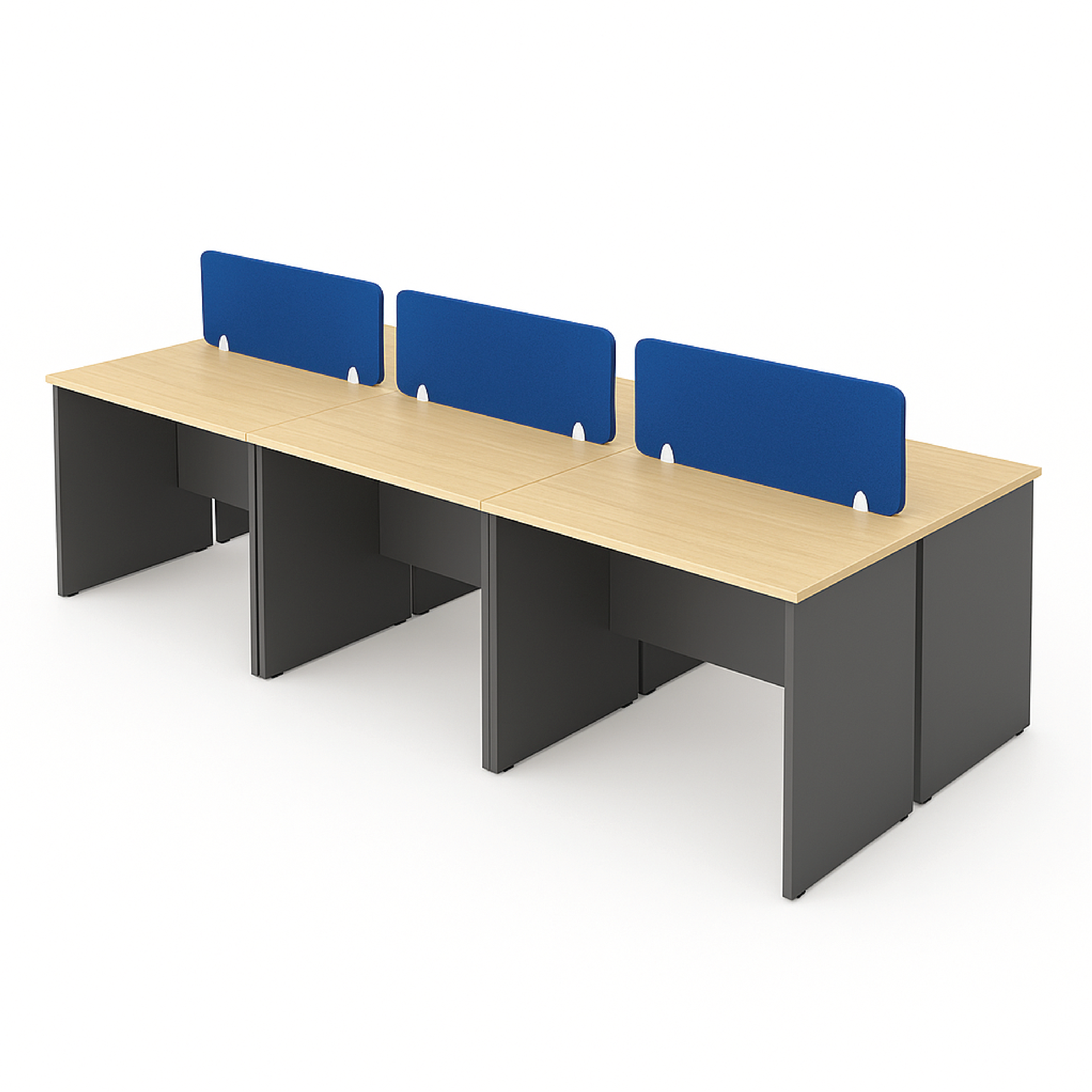 6 Seater Workstation with Fabric Partition (G)