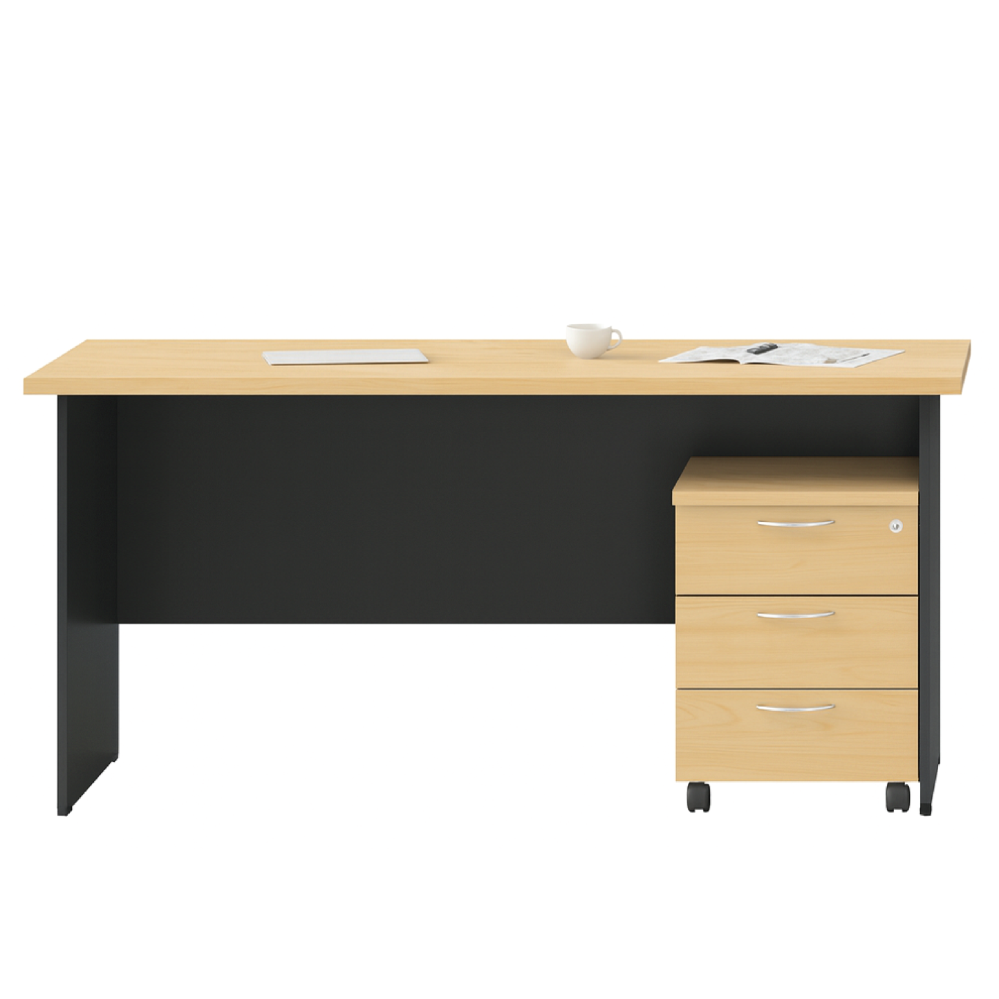 Basic Single Table Work Set + 3D Mobile Pedestal