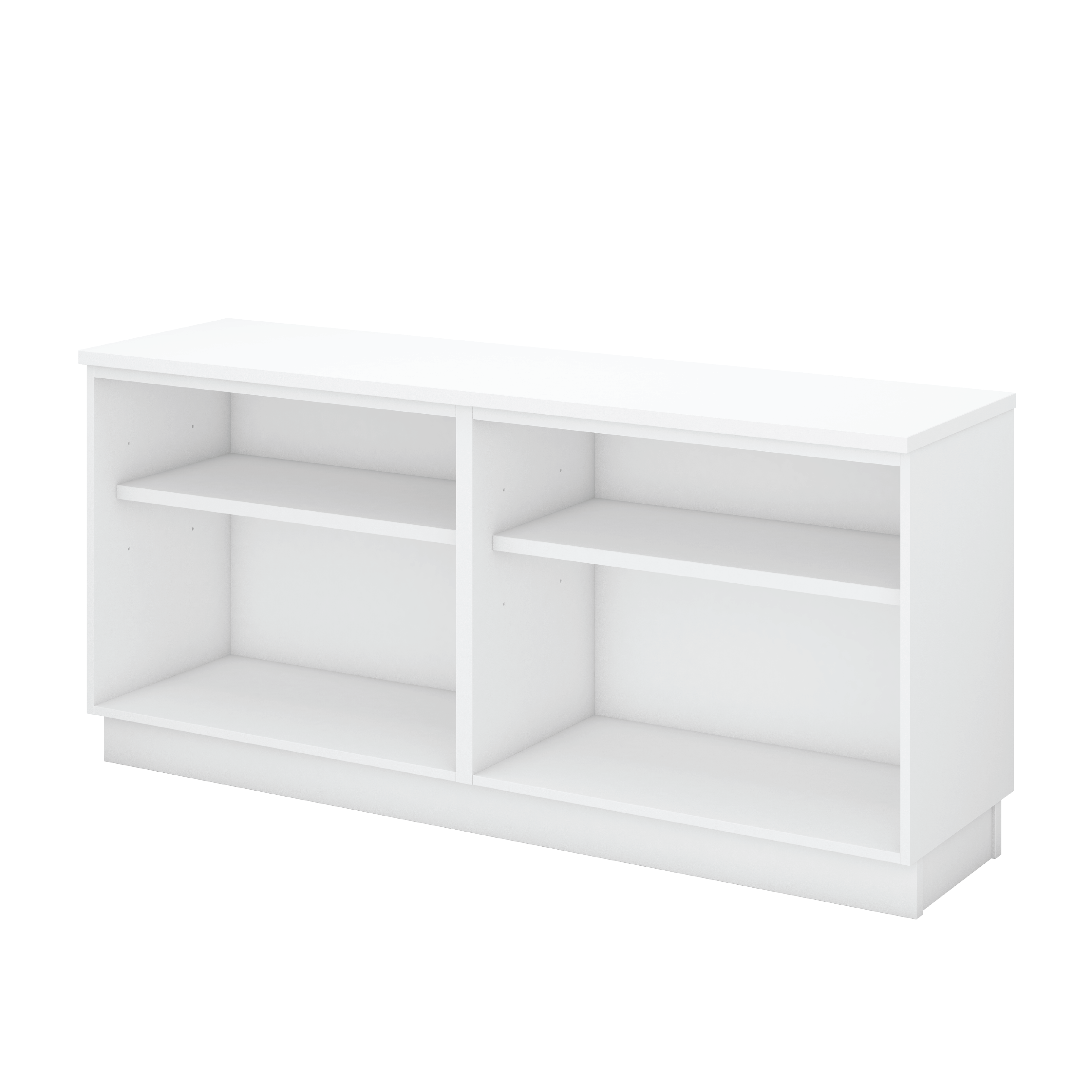 Double Open Shelf Combined Low Cabinet - WHITE (H)