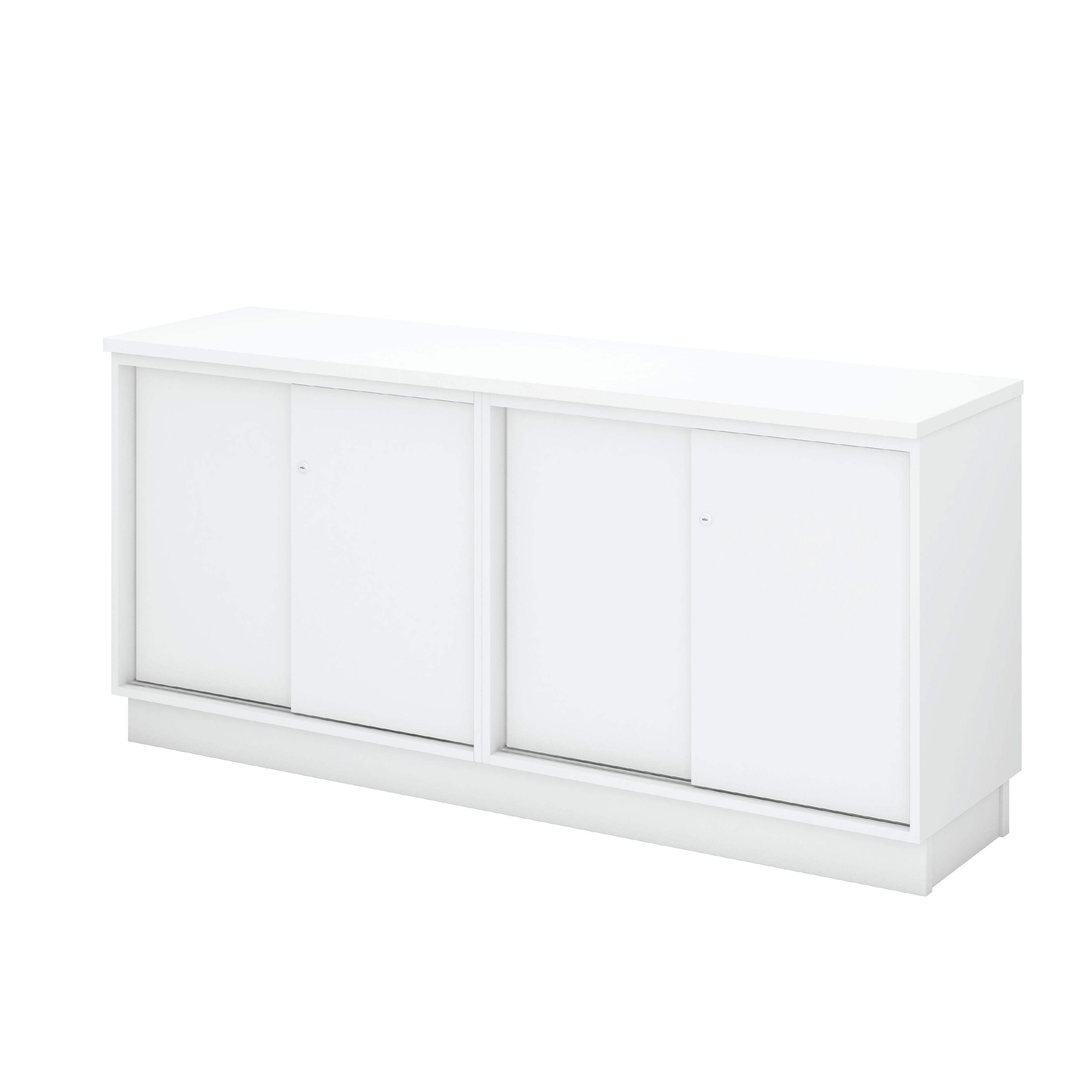 Double Sliding Door Combined Low Cabinet - WHITE (H)
