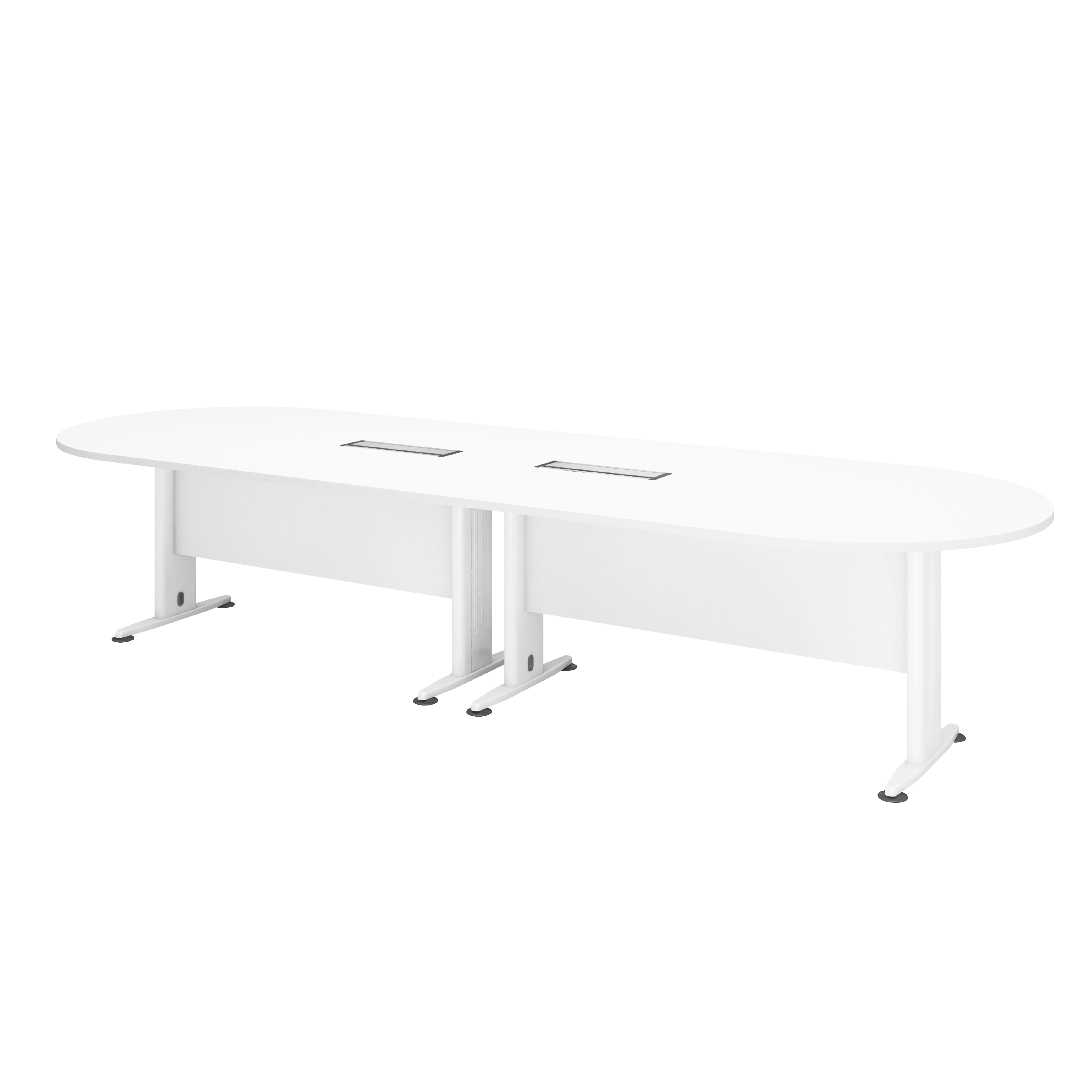Oval - Shaped Meeting Table - White (H) - 3600W x 1200D x 750H mm