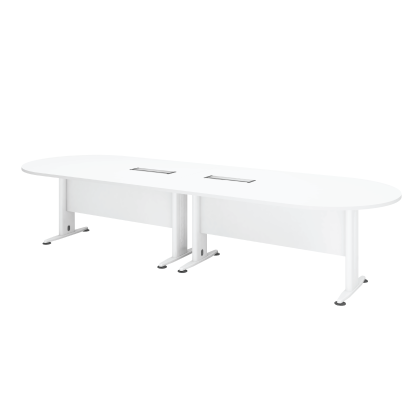 Oval - Shaped Meeting Table - White (H) - 3600W x 1200D x 750H mm