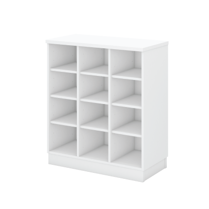 Pigeon Hole Low Cabinet - WHITE (H) - 910H mm