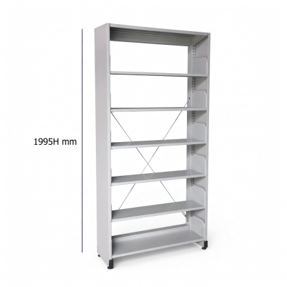 6 Level Single Sided Steel Library Book Rack with Side Panel