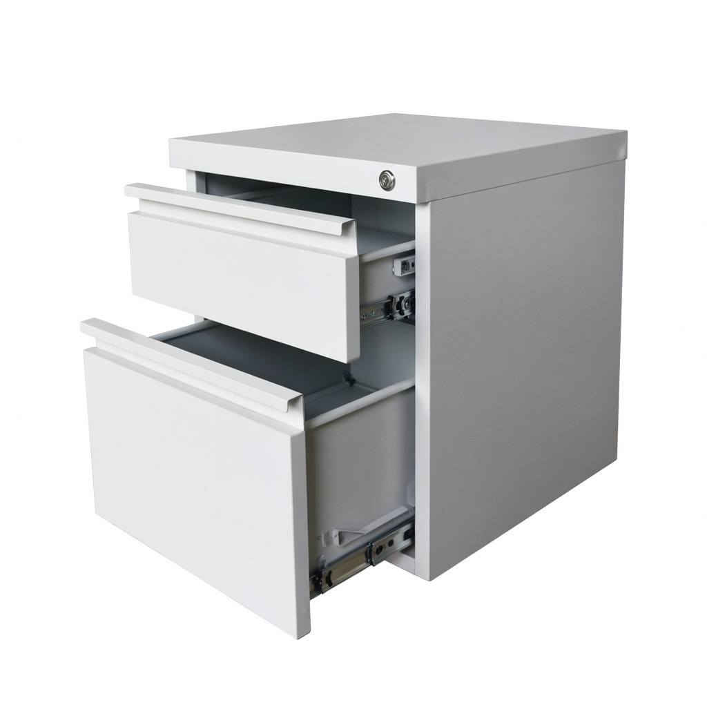Steel Mobile Pedestal Cabinet 1 Drawer 1 File Drawer
