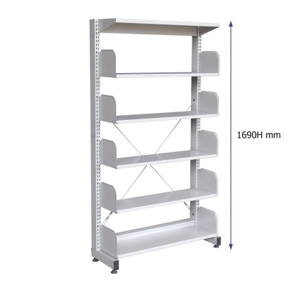 5 Level Single Sided Steel Library Book Rack