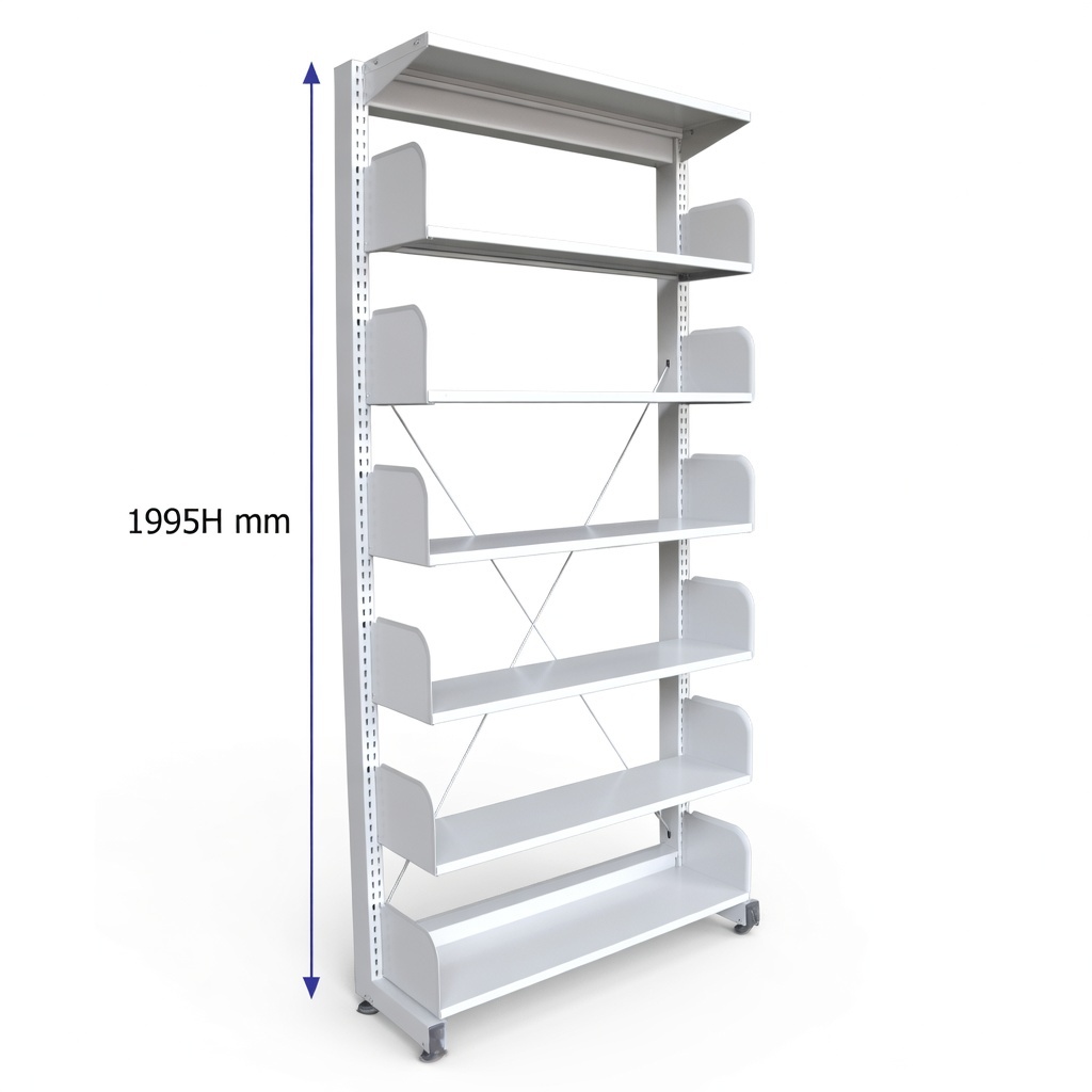 6 Level Single Sided Steel Library Book Rack