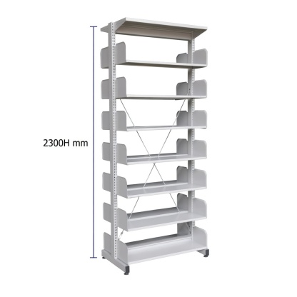 7 Level Double Sided Steel Library Book Rack Without Side Panel