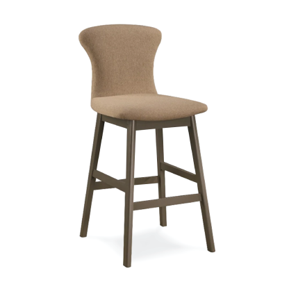 MIX7 High Bar Stool with Wooden Legs