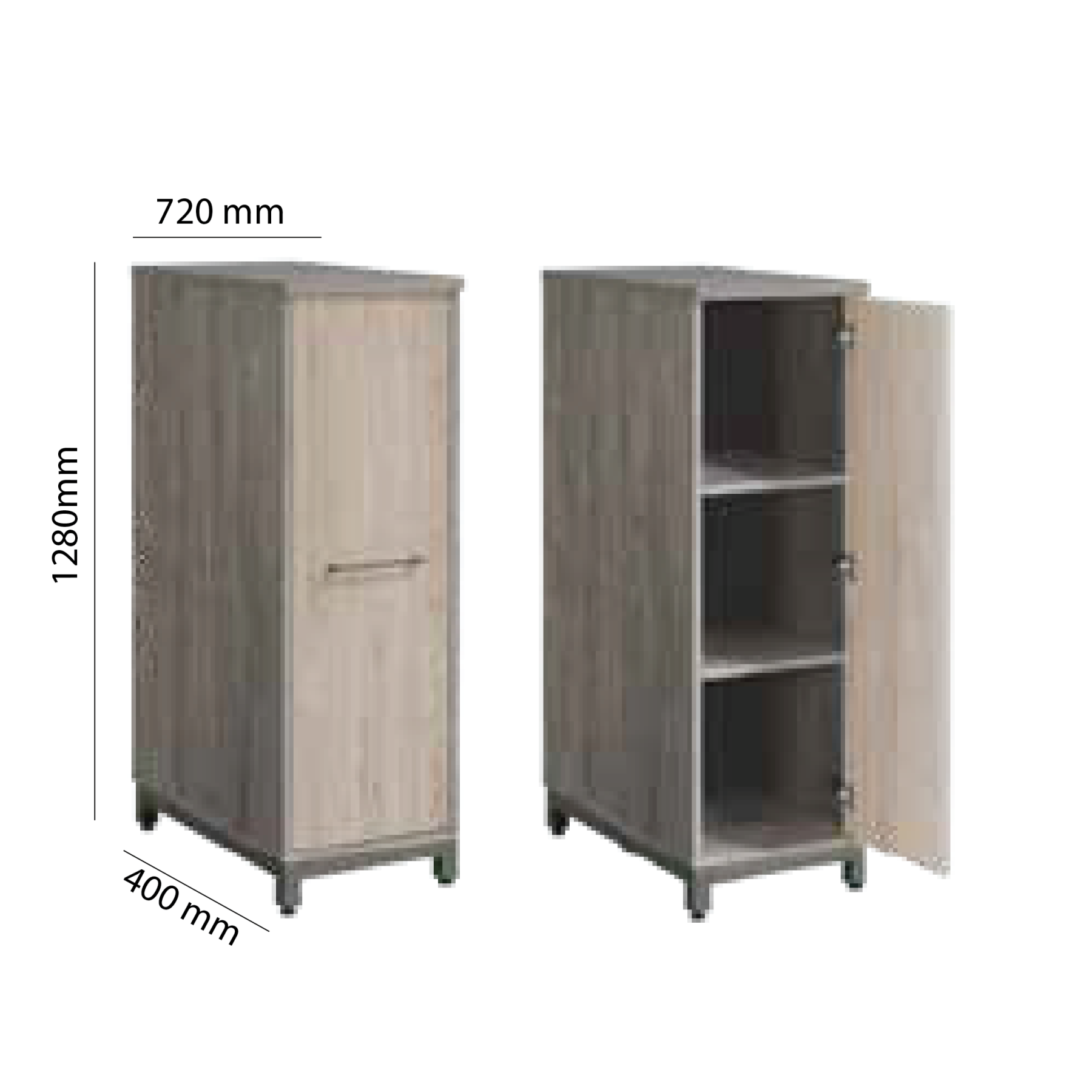 (MIX7) Single Swinging Door Medium Height Cabinet - 1280H mm