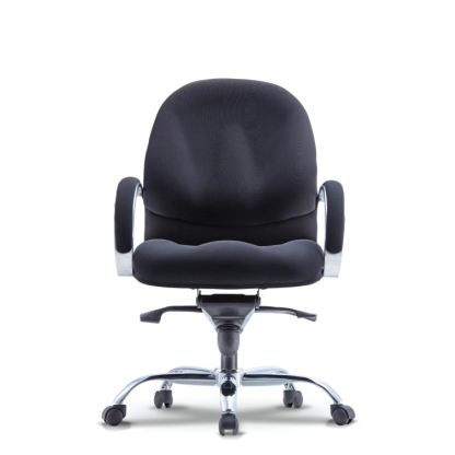 Ombak 2 Low Back Chair (fabric) - with chrome metal base leg