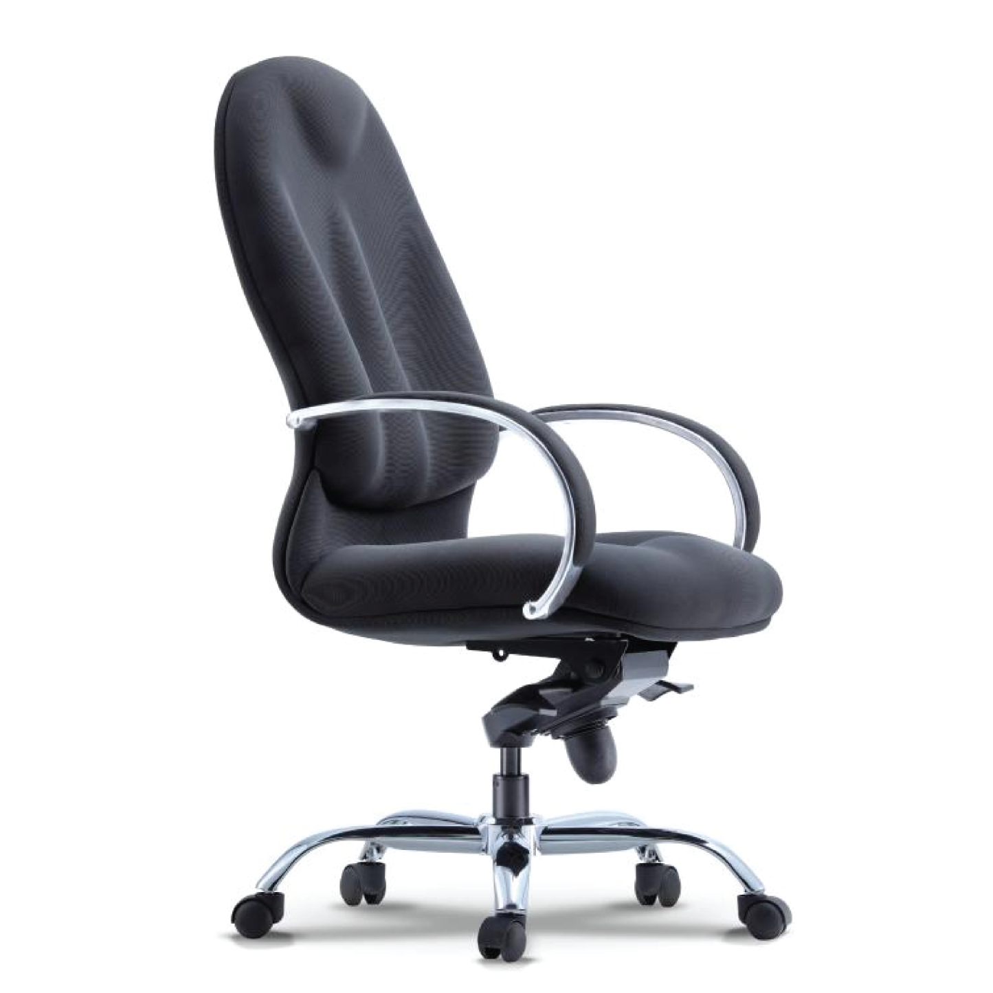 Ombak 2 High Back Chair (fabric) - with chrome metal base leg