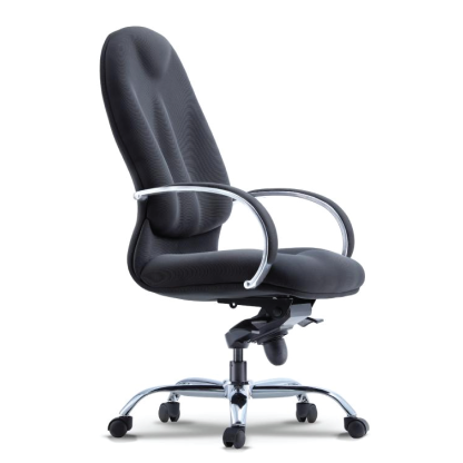 Ombak 2 High Back Chair (fabric) - with chrome metal base leg