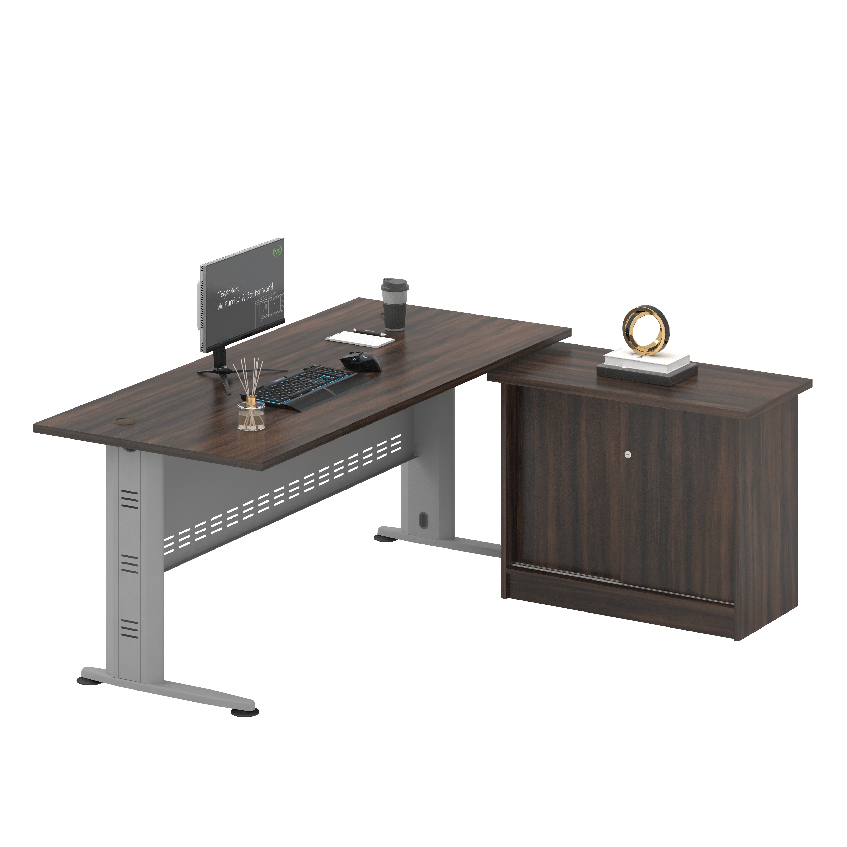 L-Shape Managerial Office Table Set (Q)