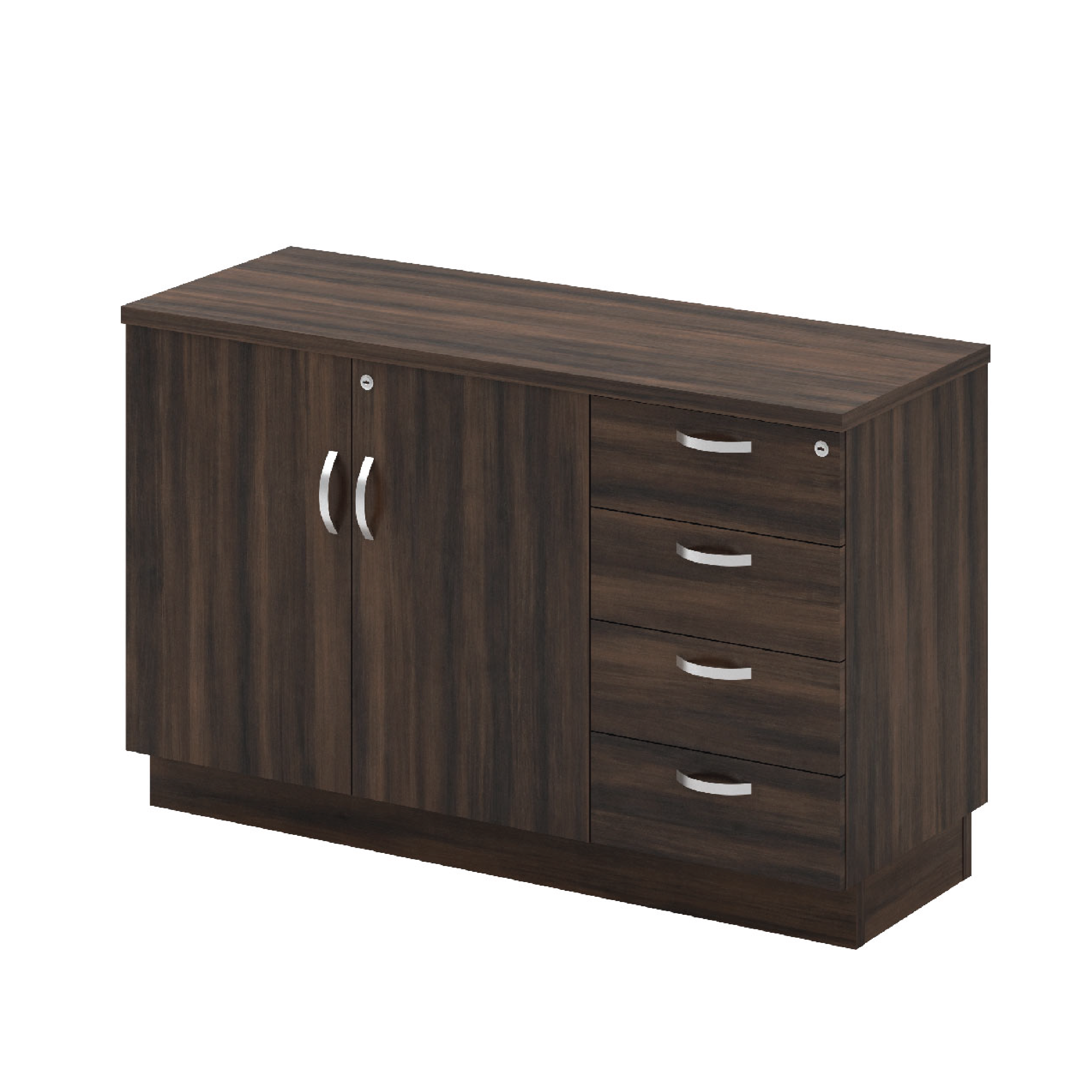 Swinging Door + Fixed Pedestal 4 Drawer Low Cabinet (Q)