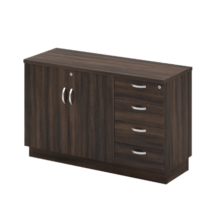 Swinging Door + Fixed Pedestal 4 Drawer Low Cabinet (Q)