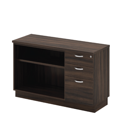 Open Shelf + Fixed Pedestal 2D1F Low Cabinet (Q)