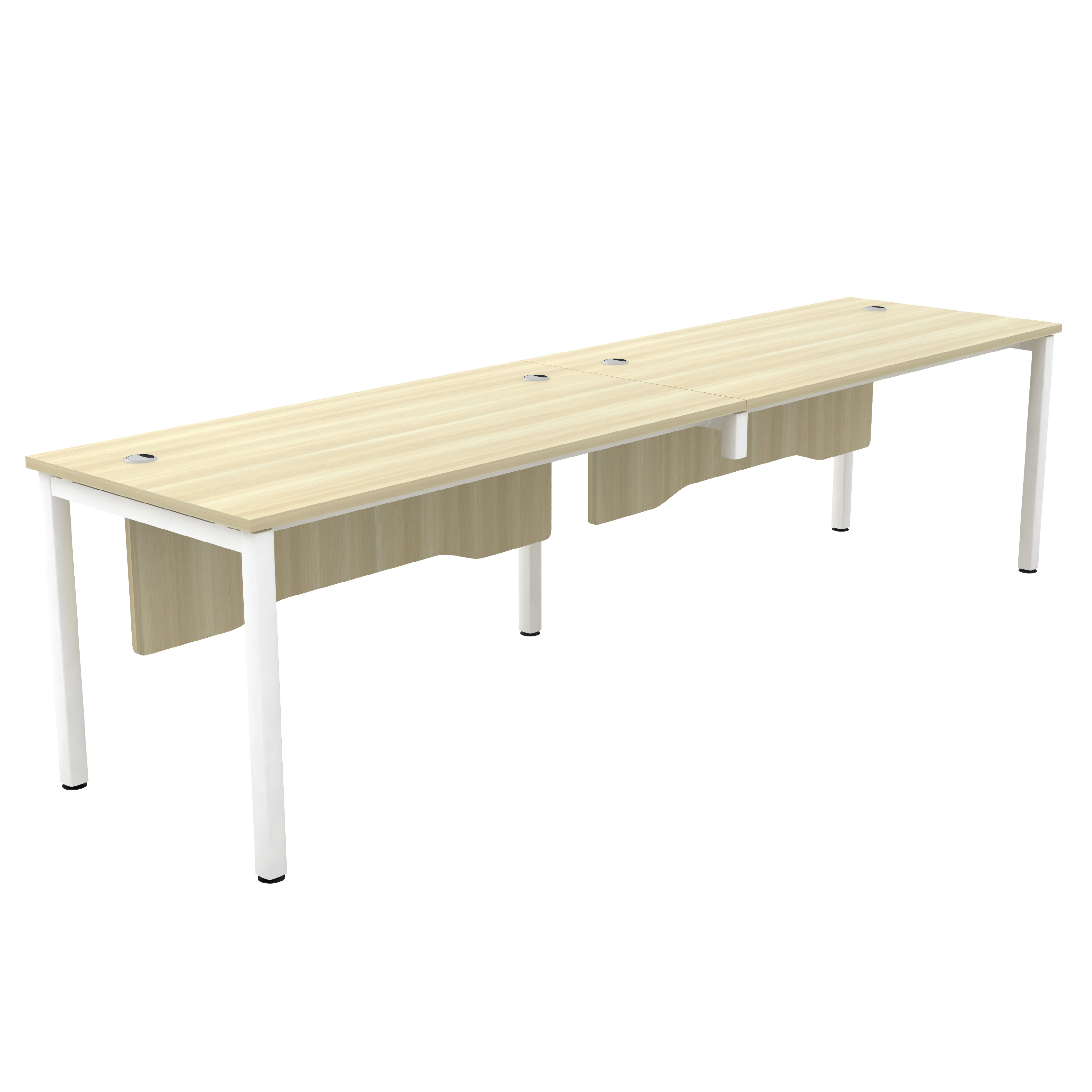 2 Seater Workstation with Wooden Modesty Panel (SL) - To be combined with dual side cabinet