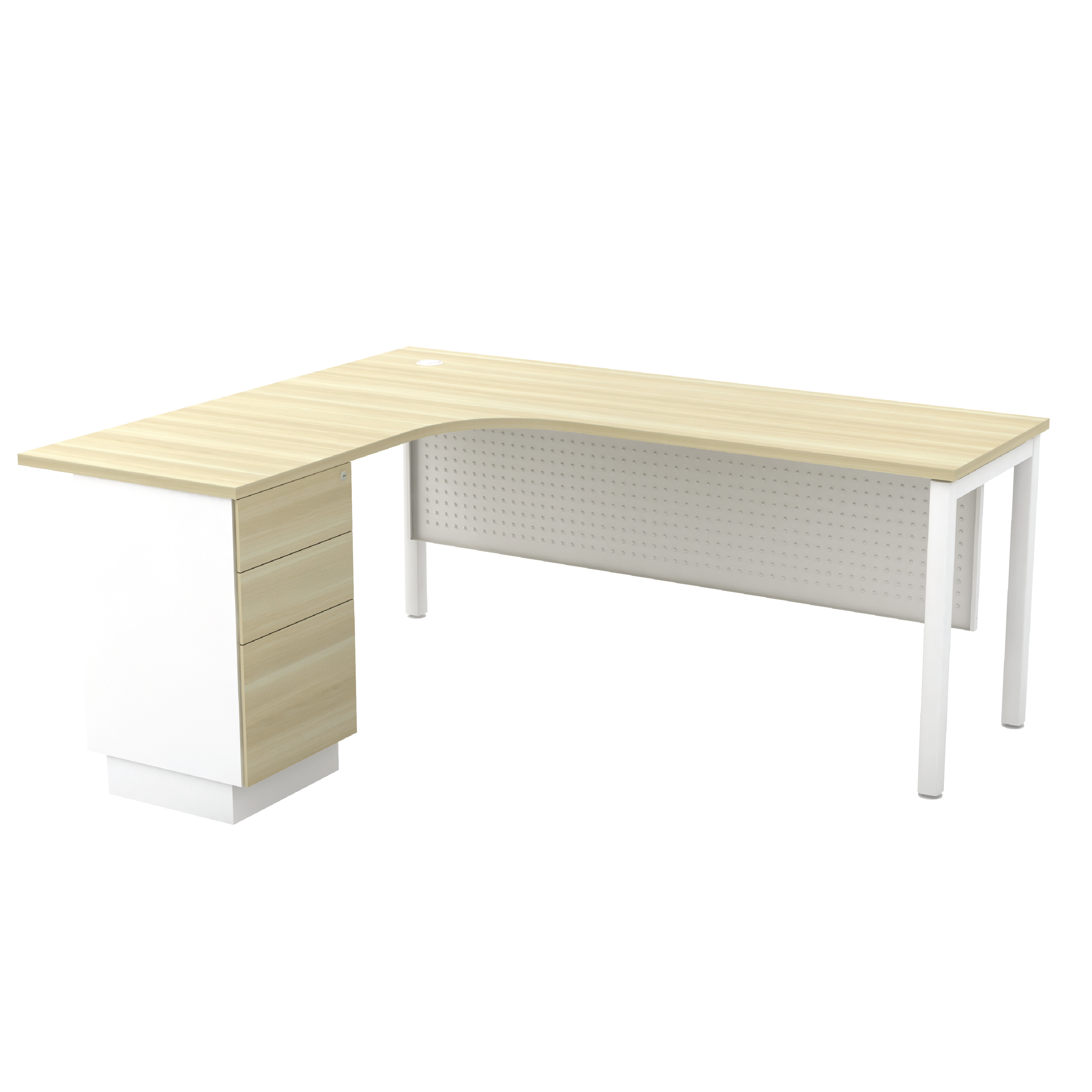 L-Shape Office Desk + 2D1F fixed pedestal - SL