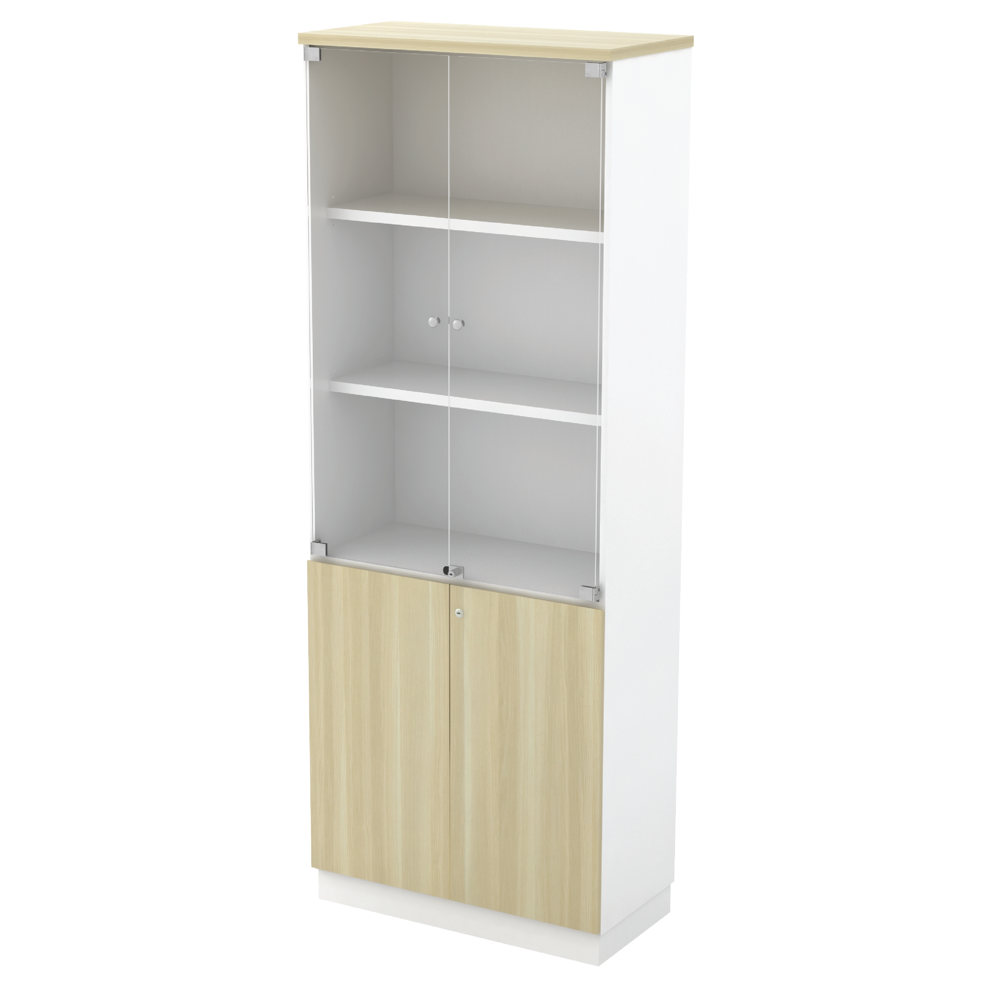 Swinging GLASS Door Full Height Cabinet - 800W x 400D x 2110H mm - SL