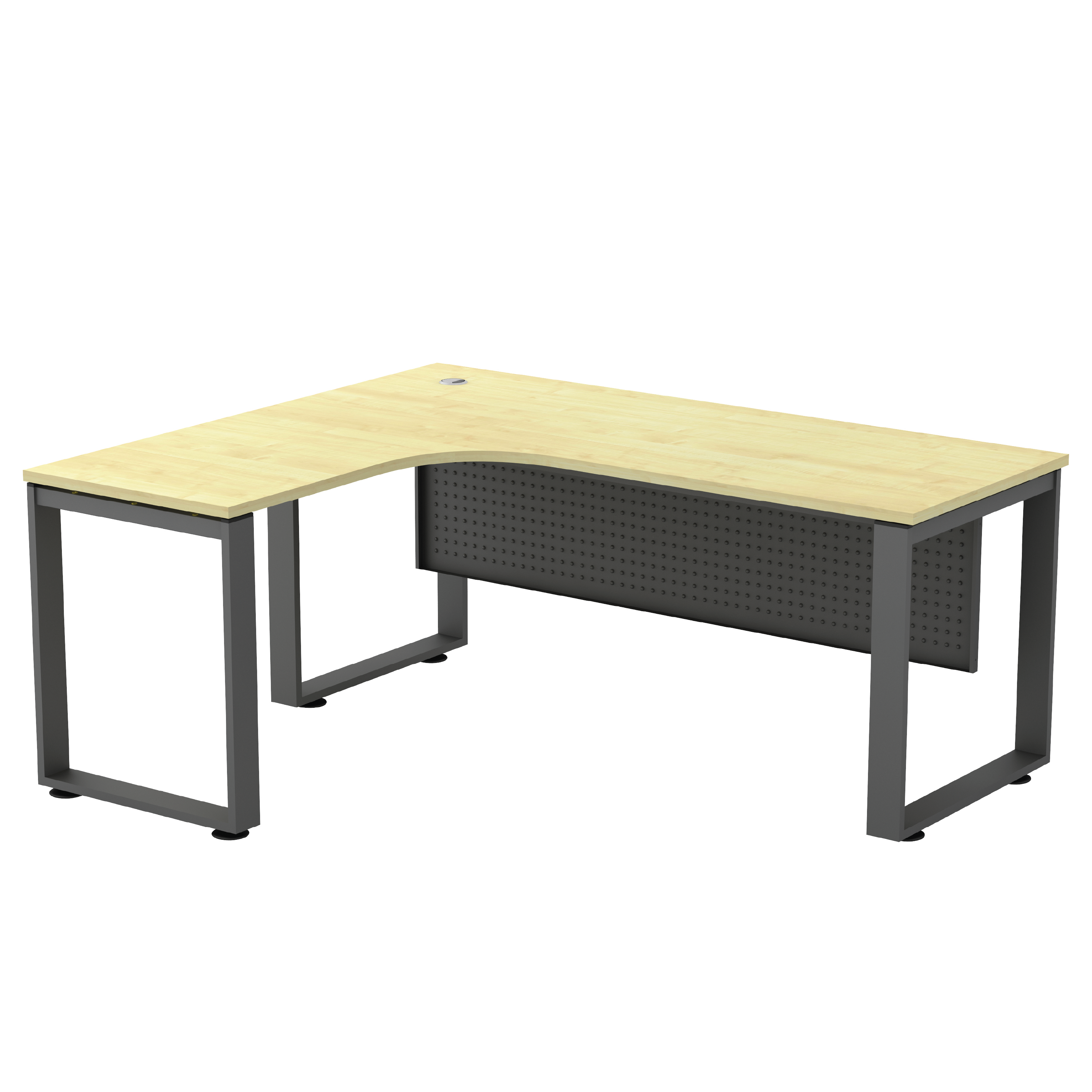 L-Shape Office Desk with Metal Modesty Panel - SQ