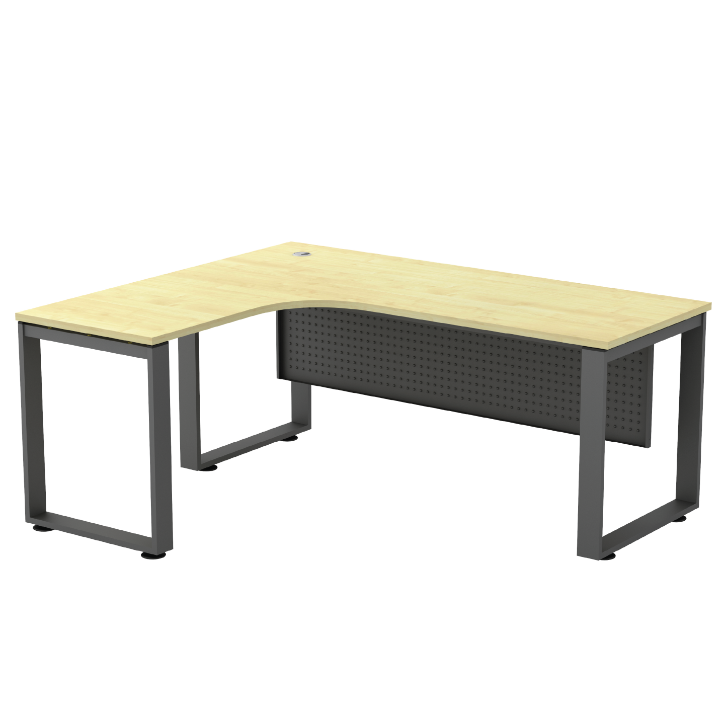 L-Shape Office Desk with Metal Modesty Panel - SQ