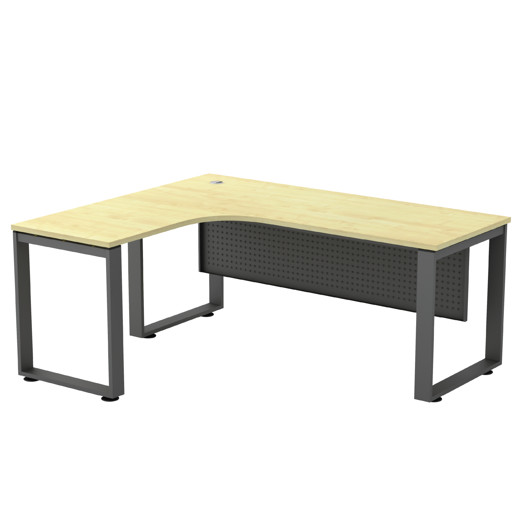 L-Shape Office Desk with Metal Modesty Panel - SQ