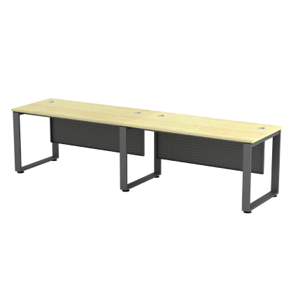 2 Seater Workstation with Metal Modesty Panel