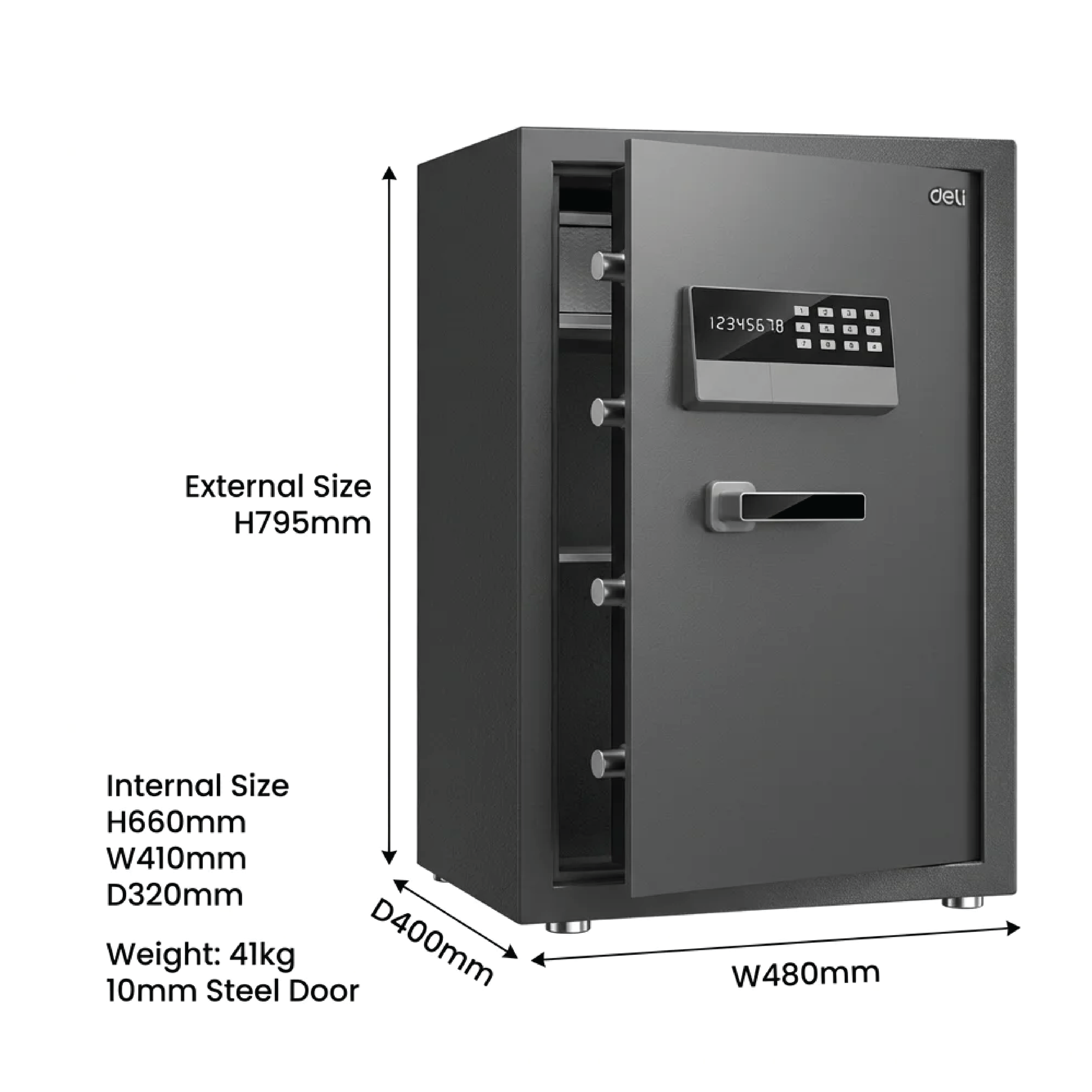 DEL 623 Security Safe - 480W x 400D x 795H mm