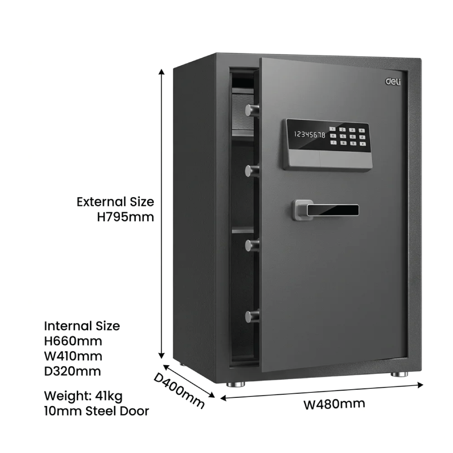 DEL 623 Security Safe - 480W x 400D x 795H mm
